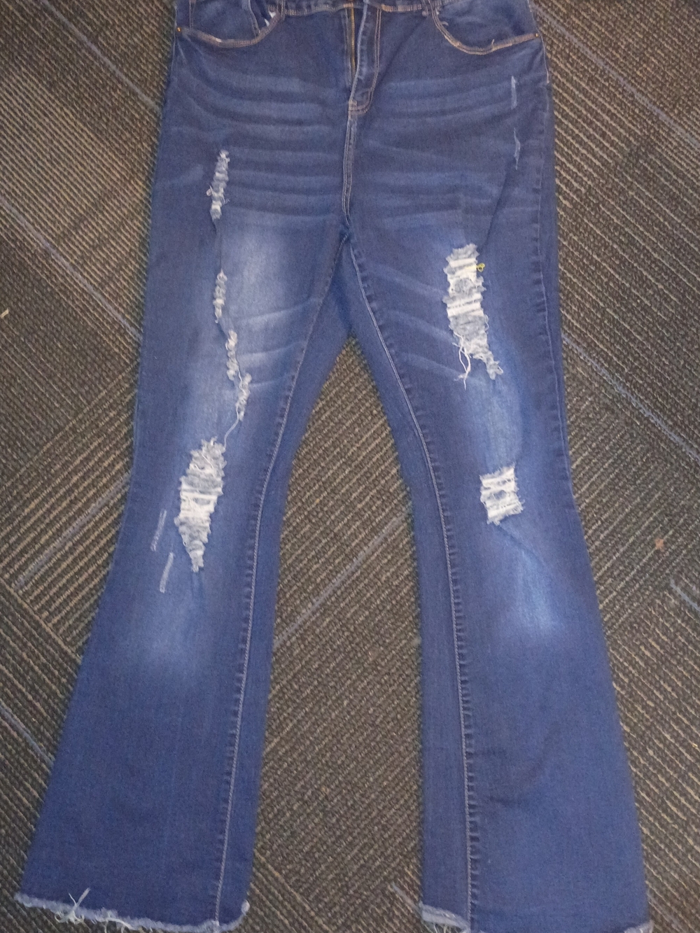 Women’s Distressed Dark Blue Flare Elite Jeans